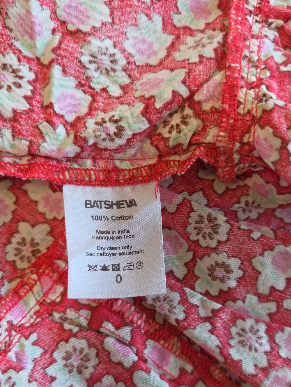 Batsheva Grace Red Floral Button Cotton Blouse Women's 0 NWT New - Picture 16 of 16